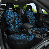 New Zealand Lawn Bowls Car Seat Cover Blue Maori Warrior Tribal Silver Fern - Polynesian Pride