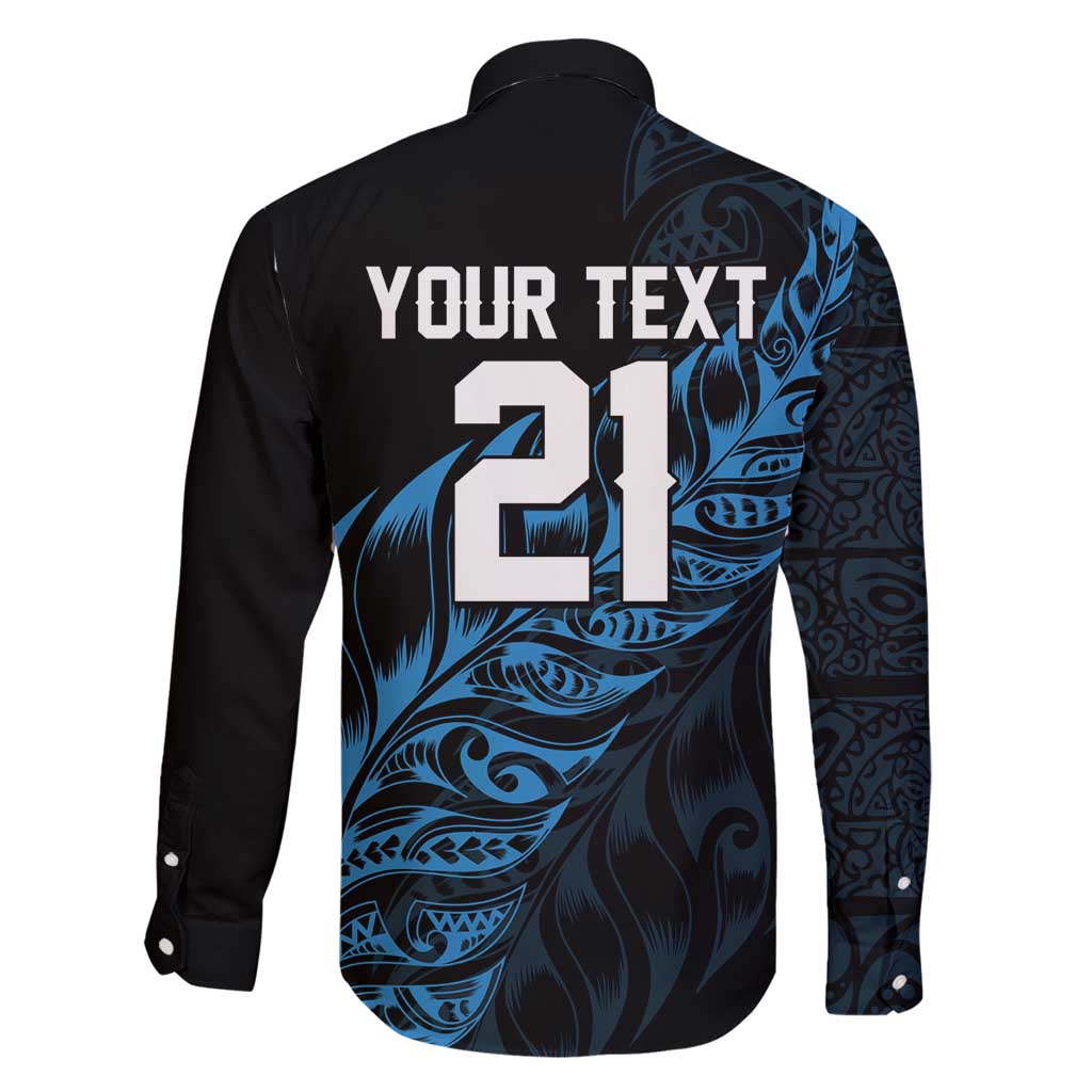 New Zealand Lawn Bowls Custom Family Matching Long Sleeve Bodycon Dress and Hawaiian Shirt Blue Maori Warrior Tribal Silver Fern - Polynesian Pride