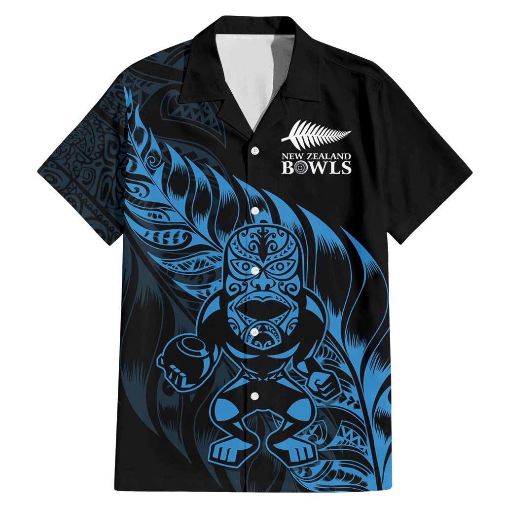 New Zealand Lawn Bowls Custom Family Matching Mermaid Dress and Hawaiian Shirt Blue Maori Warrior Tribal Silver Fern - Polynesian Pride