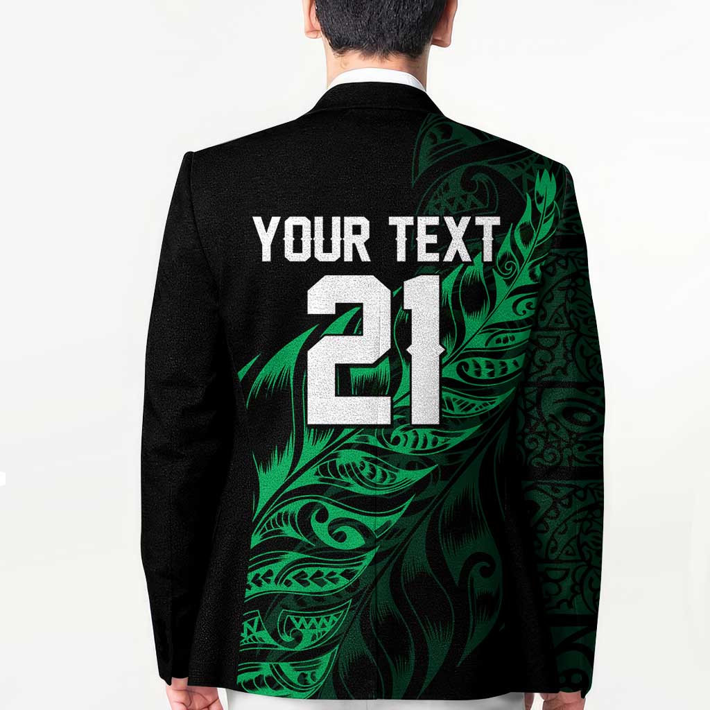 New Zealand Lawn Bowls Custom Blazer Green Maori Warrior Tribal Silver Fern - Polynesian Pride