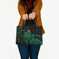 New Zealand Lawn Bowls Leather Bag Green Maori Warrior Tribal Silver Fern - Polynesian Pride