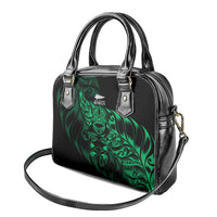New Zealand Lawn Bowls Shoulder Handbag Green Maori Warrior Tribal Silver Fern - Polynesian Pride