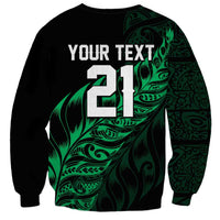 New Zealand Lawn Bowls Custom Sweatshirt Green Maori Warrior Tribal Silver Fern - Polynesian Pride