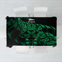New Zealand Lawn Bowls Tablecloth Green Maori Warrior Tribal Silver Fern - Polynesian Pride
