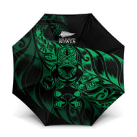 New Zealand Lawn Bowls Umbrella Green Maori Warrior Tribal Silver Fern - Polynesian Pride