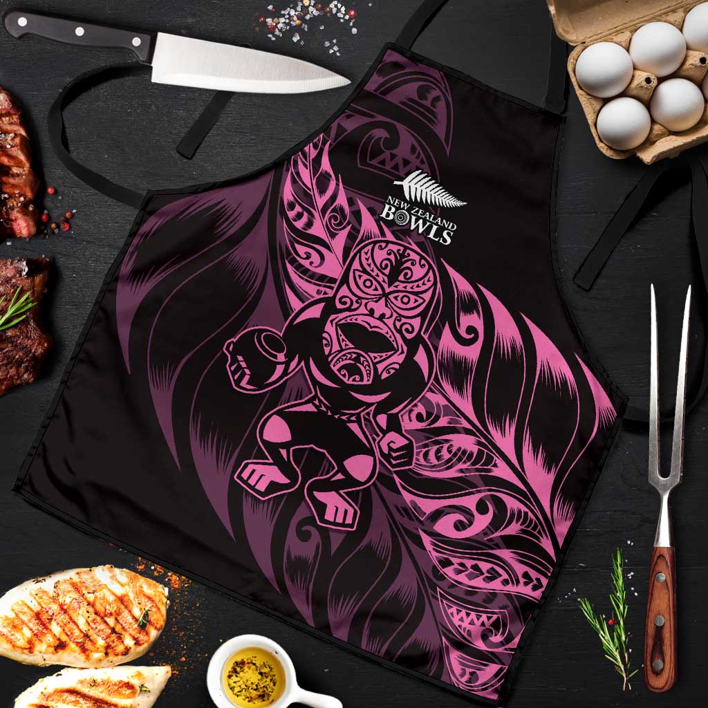 New Zealand Lawn Bowls Apron Pink Maori Warrior Tribal Silver Fern - Polynesian Pride