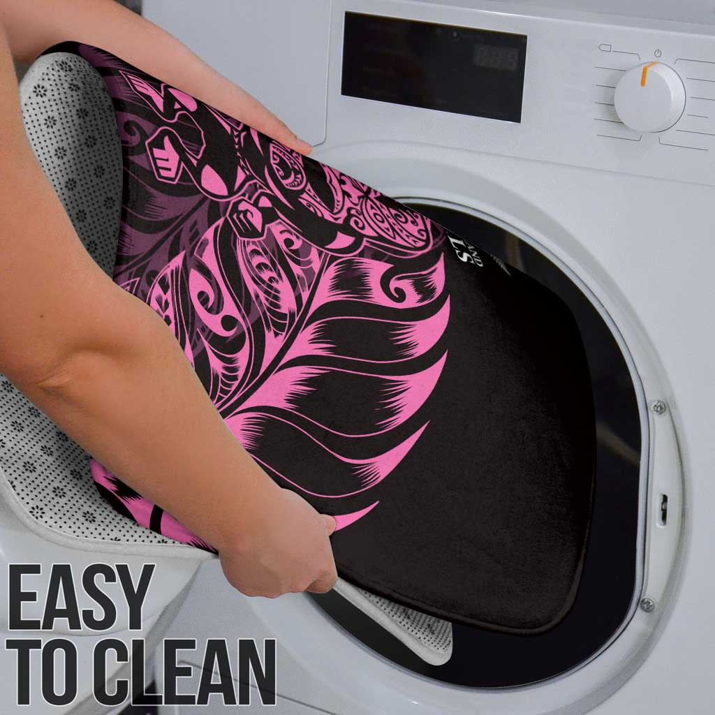 New Zealand Lawn Bowls Bathroom Set Pink Maori Warrior Tribal Silver Fern - Polynesian Pride