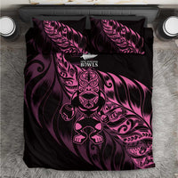New Zealand Lawn Bowls Bedding Set Pink Maori Warrior Tribal Silver Fern - Polynesian Pride