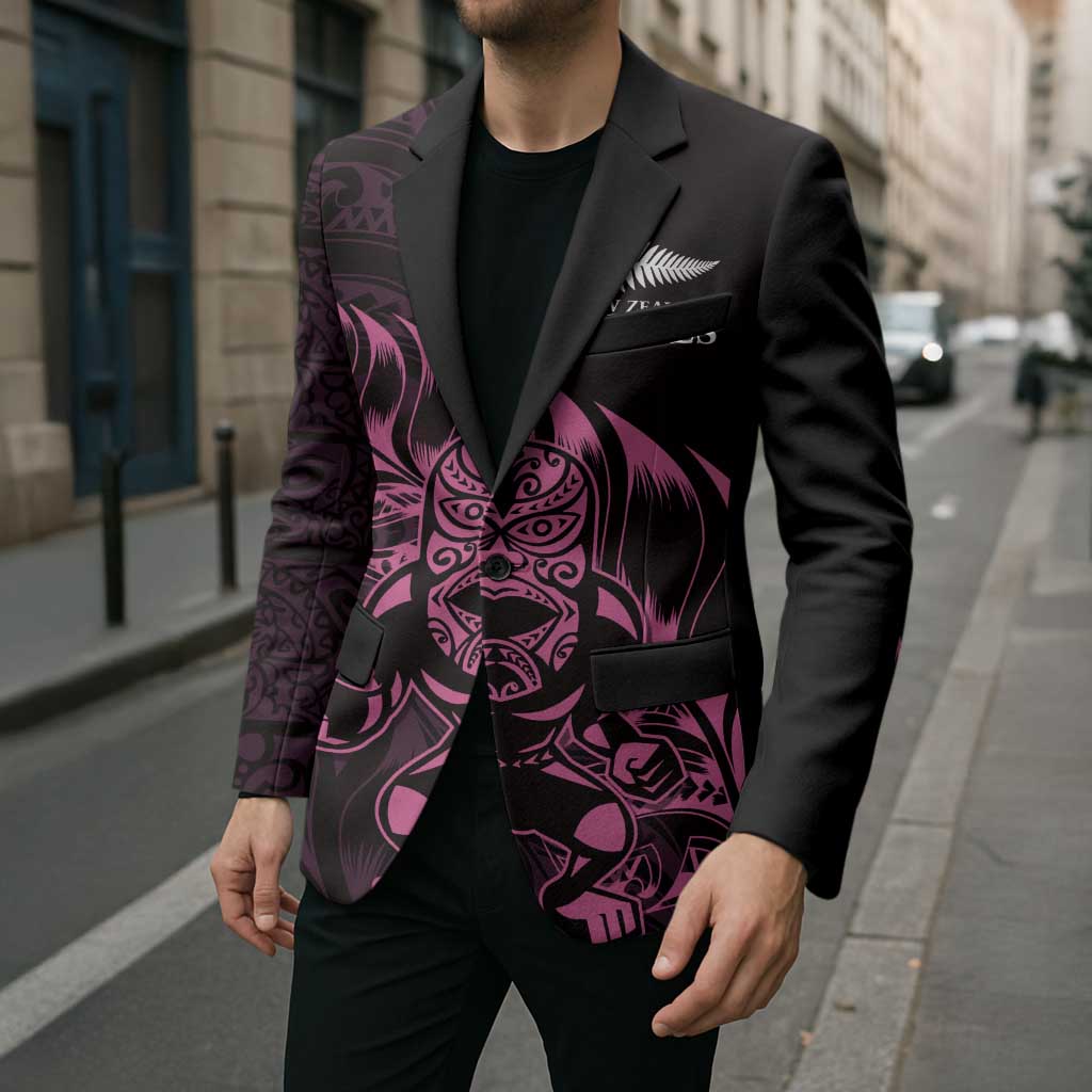 New Zealand Lawn Bowls Custom Blazer Pink Maori Warrior Tribal Silver Fern - Polynesian Pride