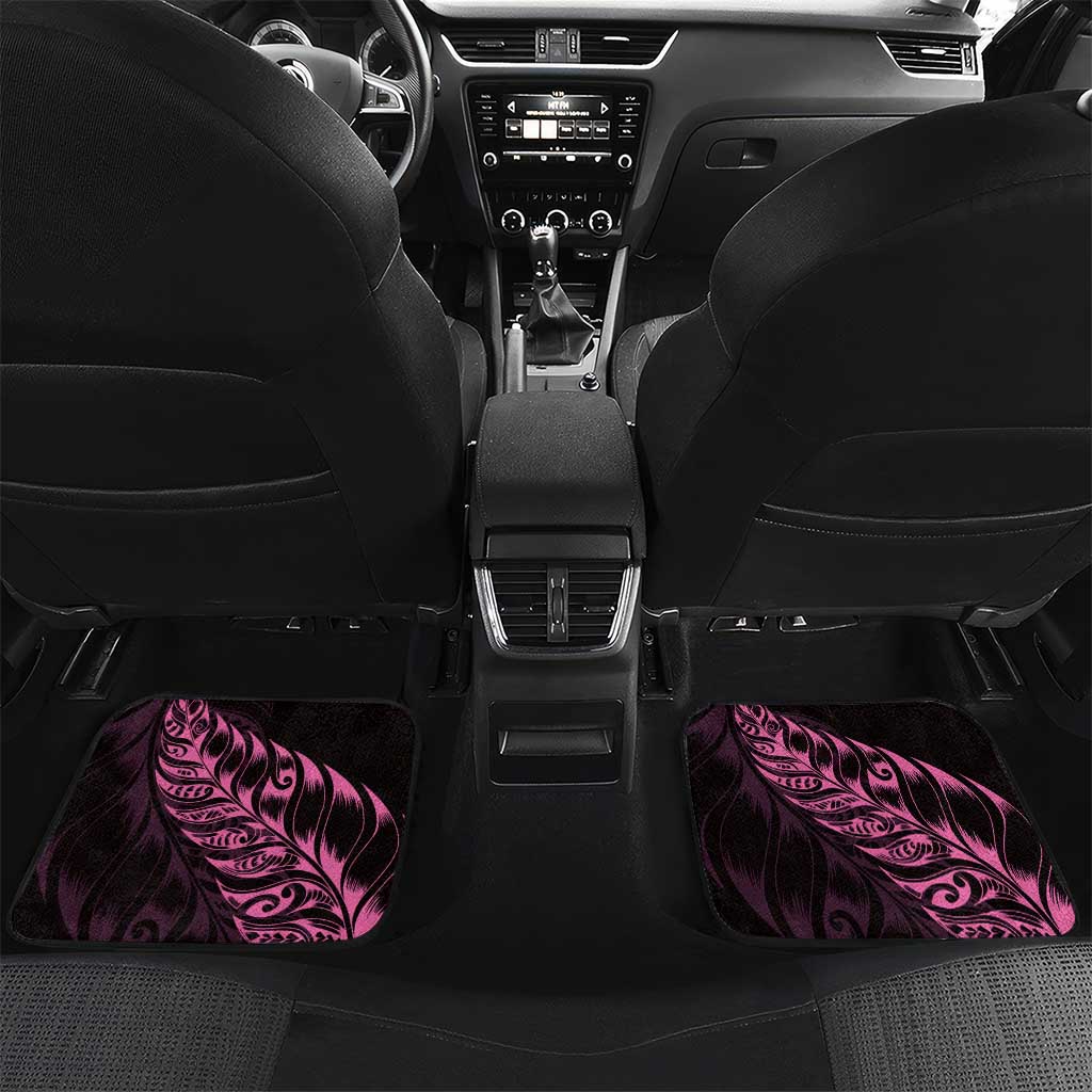 New Zealand Lawn Bowls Custom Car Mats Pink Maori Warrior Tribal Silver Fern - Polynesian Pride