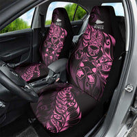 New Zealand Lawn Bowls Car Seat Cover Pink Maori Warrior Tribal Silver Fern - Polynesian Pride