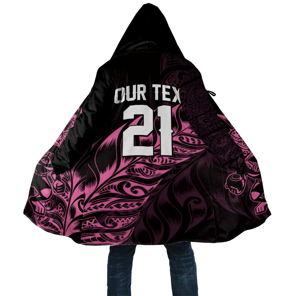 New Zealand Lawn Bowls Custom Cloak Pink Maori Warrior Tribal Silver Fern - Polynesian Pride