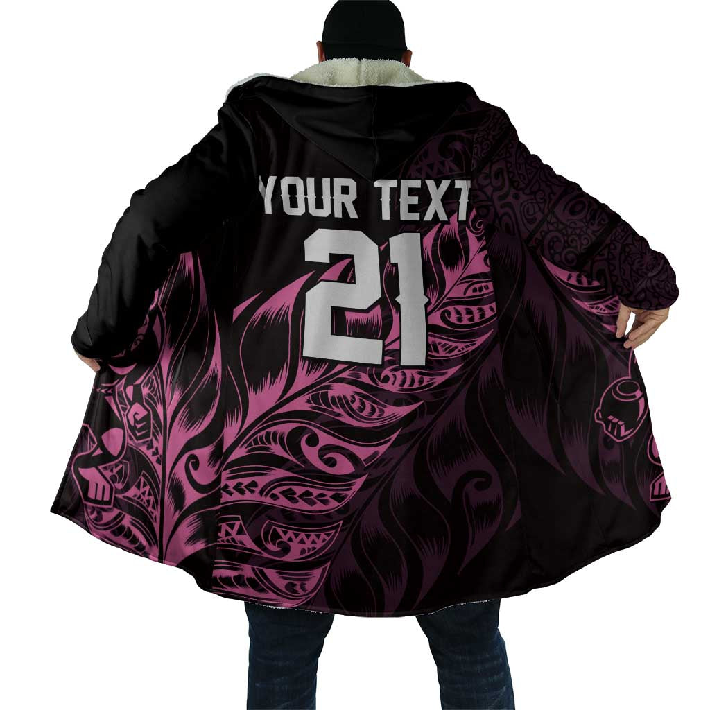 New Zealand Lawn Bowls Custom Cloak Pink Maori Warrior Tribal Silver Fern - Polynesian Pride