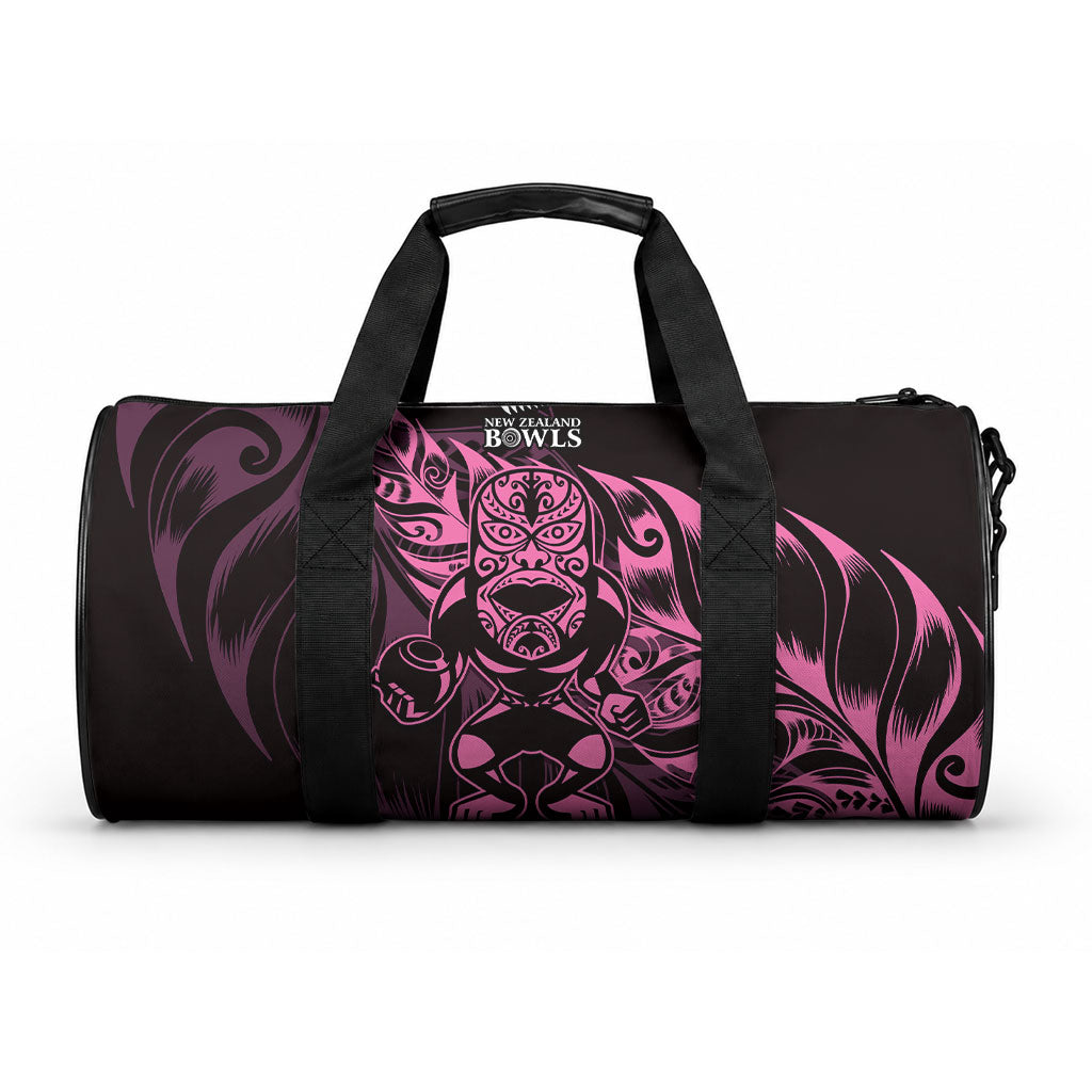 New Zealand Lawn Bowls Duffle Bag Pink Maori Warrior Tribal Silver Fern LT9 One size Pink - Polynesian Pride