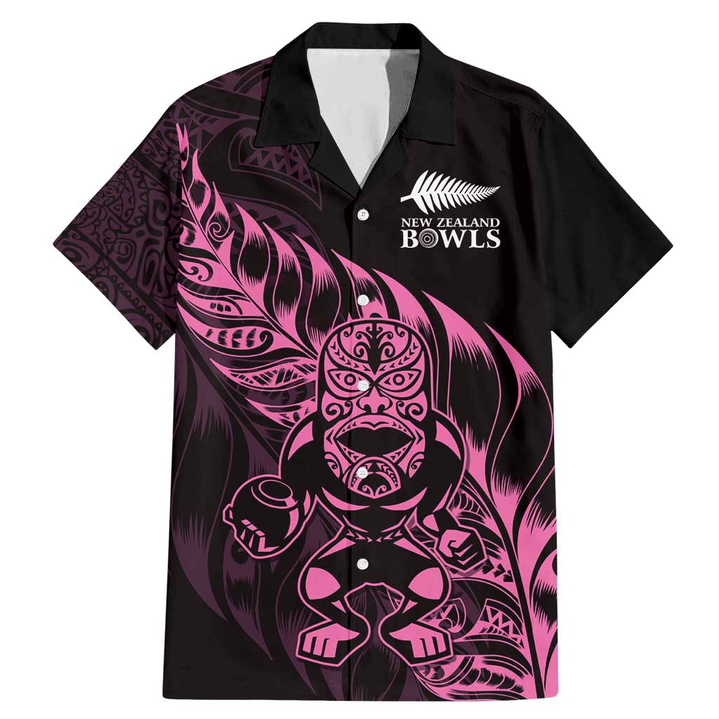 New Zealand Lawn Bowls Custom Family Matching Mermaid Dress and Hawaiian Shirt Pink Maori Warrior Tribal Silver Fern - Polynesian Pride