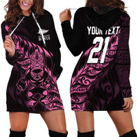 New Zealand Lawn Bowls Custom Hoodie Dress Pink Maori Warrior Tribal Silver Fern - Polynesian Pride