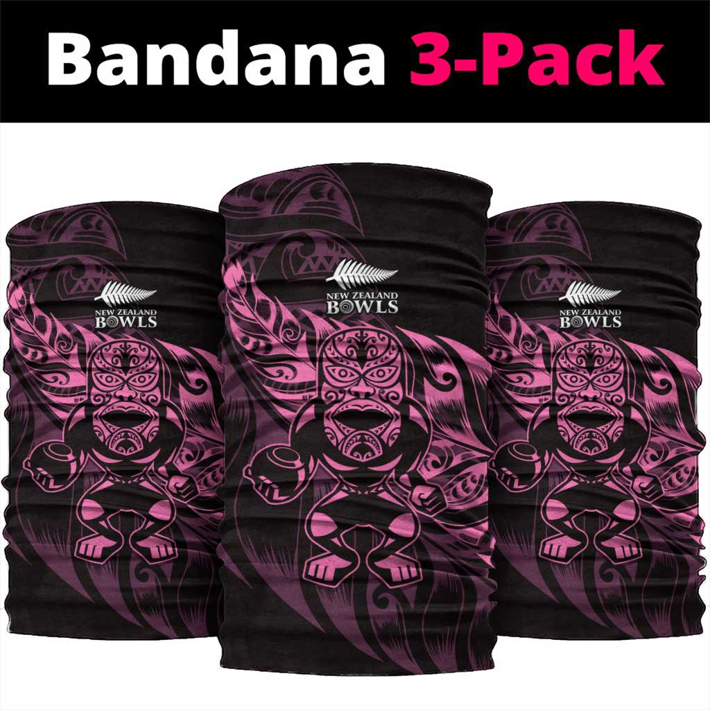 New Zealand Lawn Bowls Neck Gaiter Pink Maori Warrior Tribal Silver Fern - Polynesian Pride
