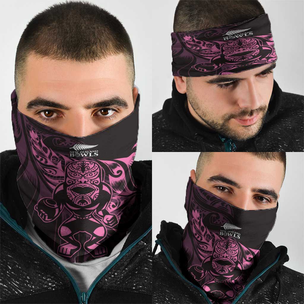 New Zealand Lawn Bowls Neck Gaiter Pink Maori Warrior Tribal Silver Fern - Polynesian Pride