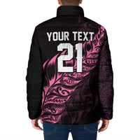 New Zealand Lawn Bowls Custom Padded Jacket Pink Maori Warrior Tribal Silver Fern - Polynesian Pride