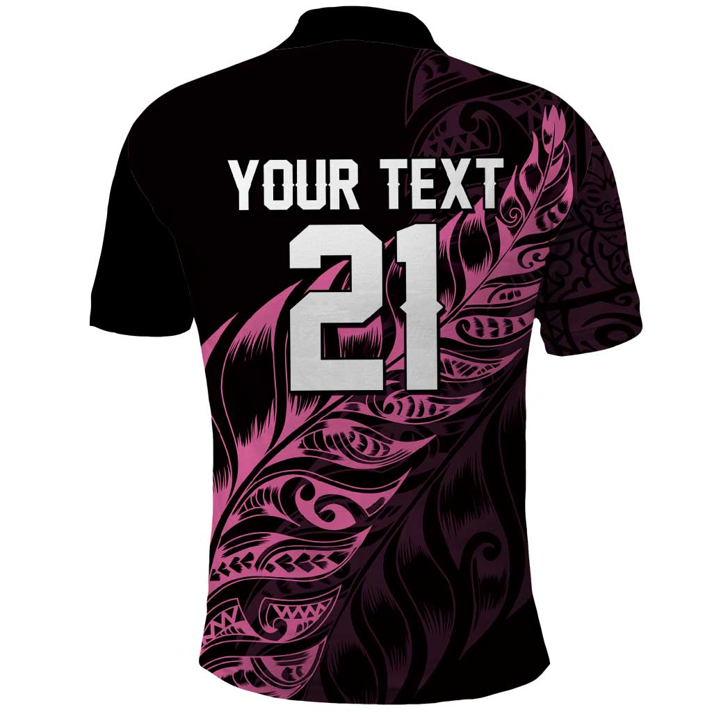 New Zealand Lawn Bowls Custom Polo Shirt Pink Maori Warrior Tribal Silver Fern - Polynesian Pride
