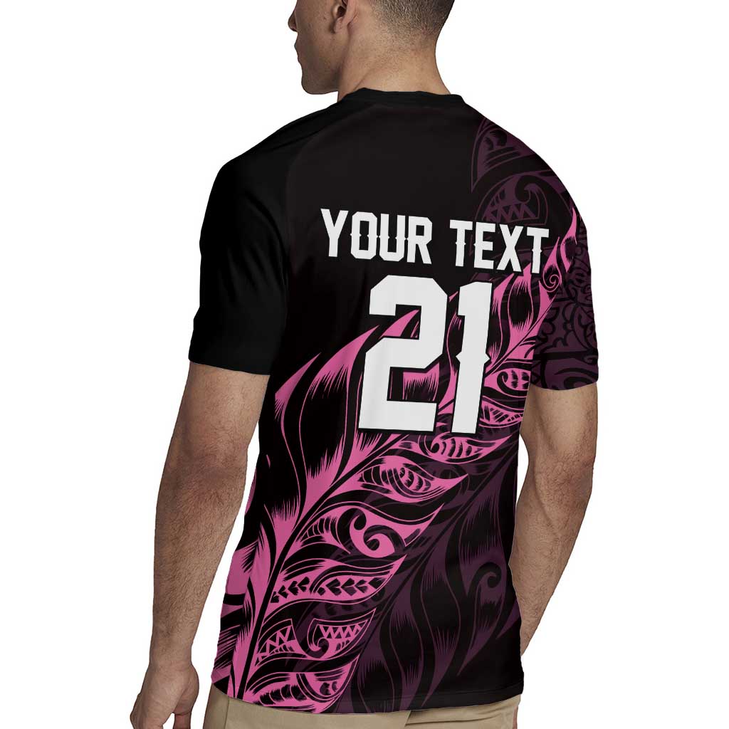 New Zealand Lawn Bowls Custom Rugby Jersey Pink Maori Warrior Tribal Silver Fern - Polynesian Pride