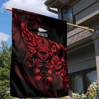 New Zealand Lawn Bowls Garden Flag Red Maori Warrior Tribal Silver Fern - Polynesian Pride