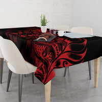 New Zealand Lawn Bowls Tablecloth Red Maori Warrior Tribal Silver Fern - Polynesian Pride