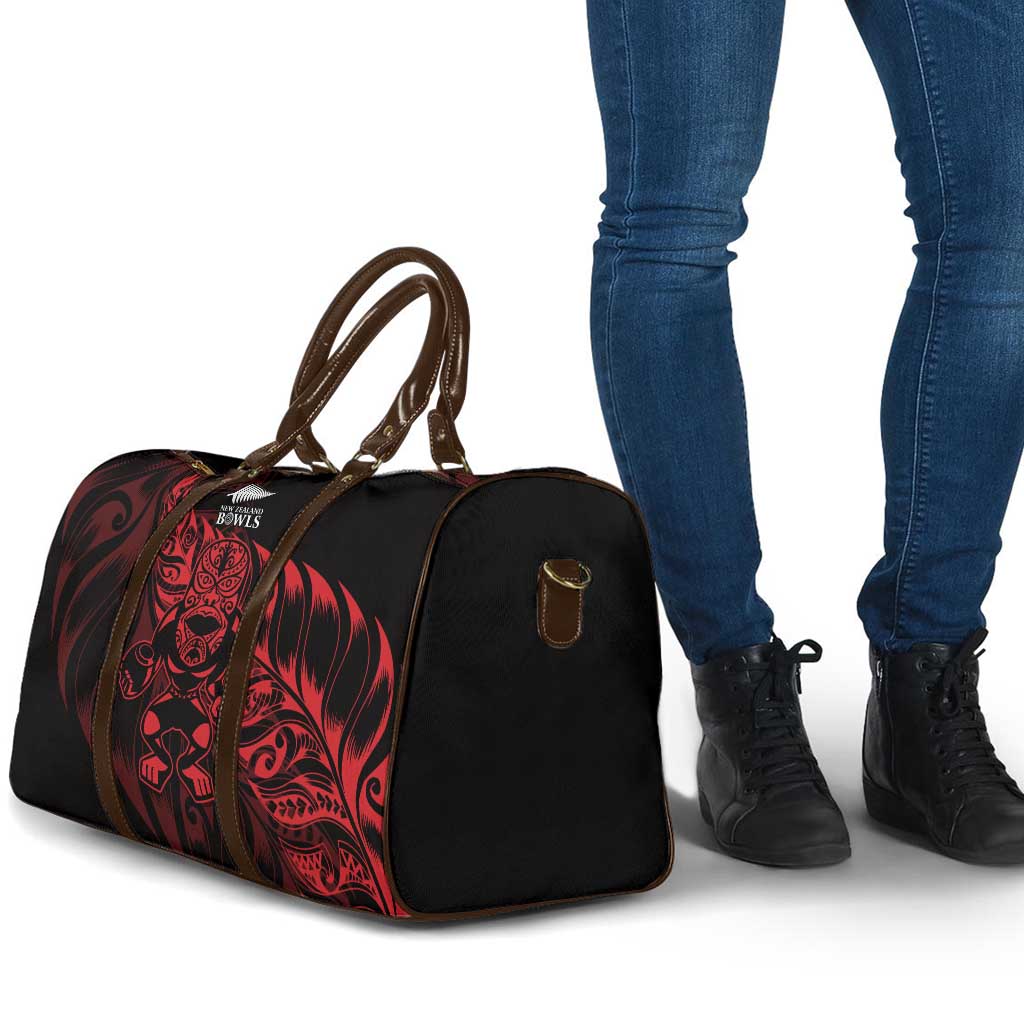 New Zealand Lawn Bowls Travel Bag Red Maori Warrior Tribal Silver Fern - Polynesian Pride