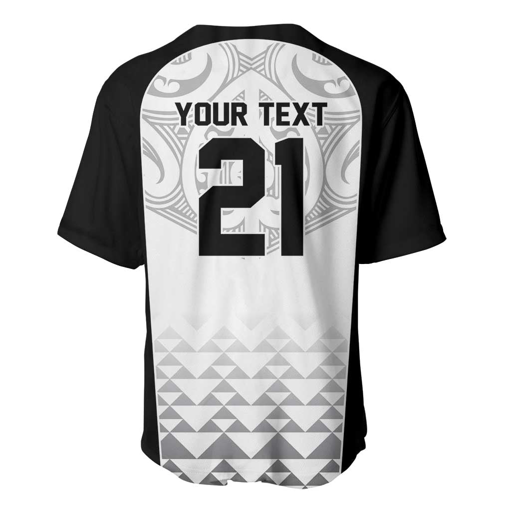 World Football 2026 New Zealand Custom Baseball Jersey All White Fern Maori Tribal - Polynesian Pride
