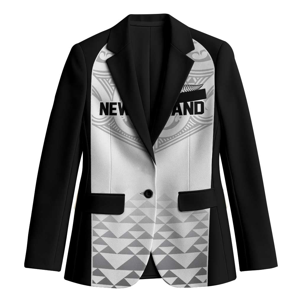World Football 2026 New Zealand Custom Blazer All White Fern Maori Tribal - Polynesian Pride