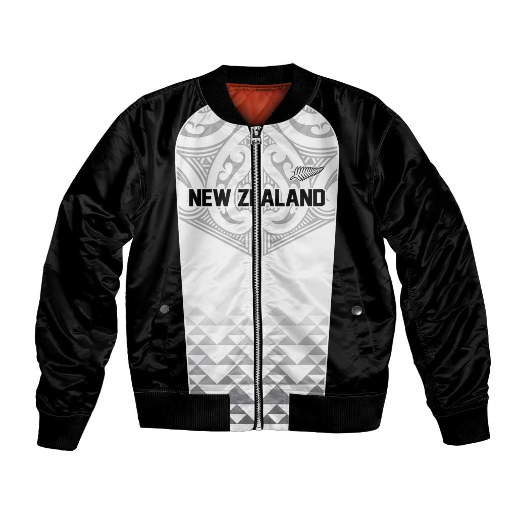 World Football 2026 New Zealand Custom Bomber Jacket All White Fern Maori Tribal - Polynesian Pride
