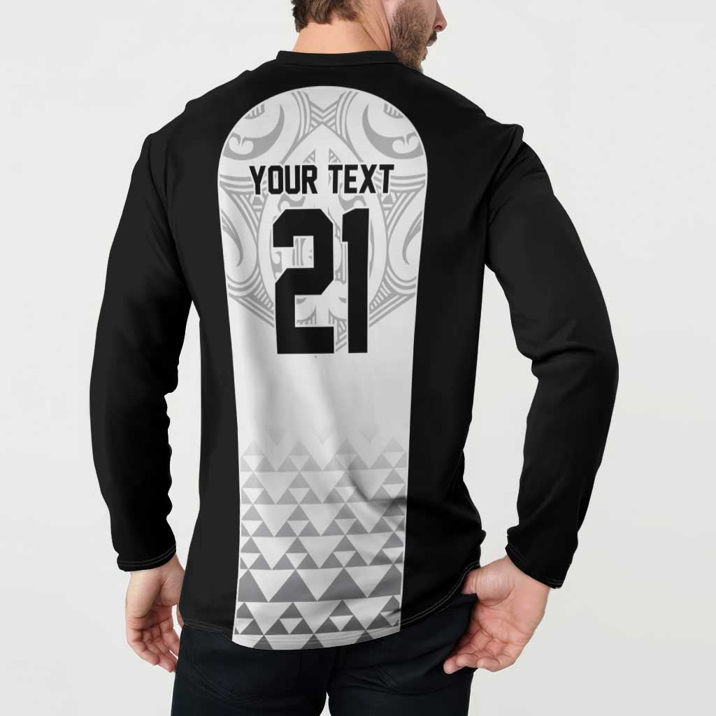 World Football 2026 New Zealand Custom Button Sweatshirt All White Fern Maori Tribal - Polynesian Pride