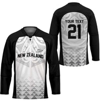 World Football 2026 New Zealand Custom Hockey Jersey All White Fern Maori Tribal - Polynesian Pride