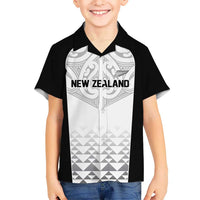 World Football 2026 New Zealand Custom Kid Hawaiian Shirt All White Fern Maori Tribal - Polynesian Pride