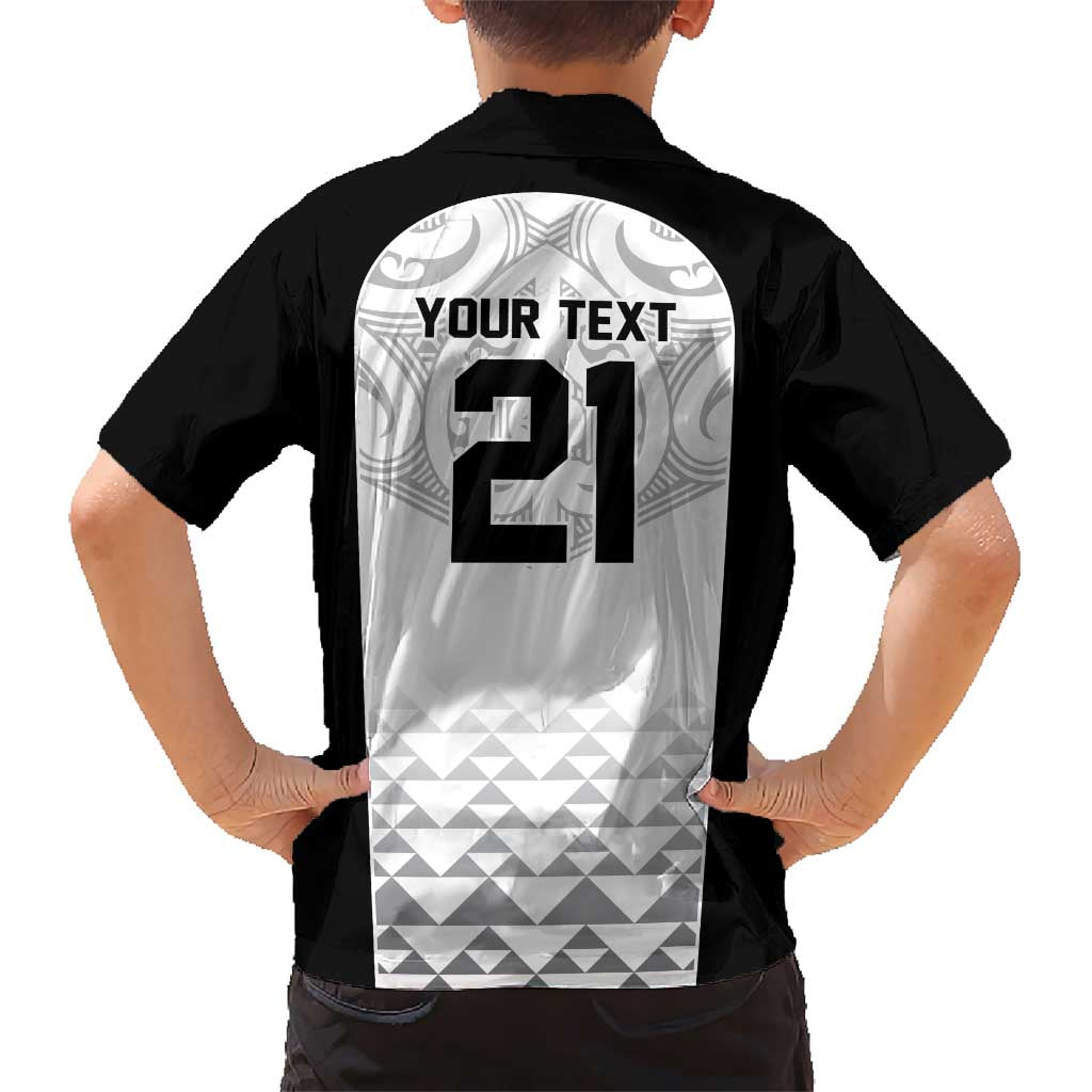 World Football 2026 New Zealand Custom Kid Hawaiian Shirt All White Fern Maori Tribal - Polynesian Pride