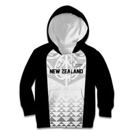 World Football 2026 New Zealand Custom Kid Hoodie All White Fern Maori Tribal - Polynesian Pride