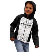 World Football 2026 New Zealand Custom Kid Hoodie All White Fern Maori Tribal - Polynesian Pride