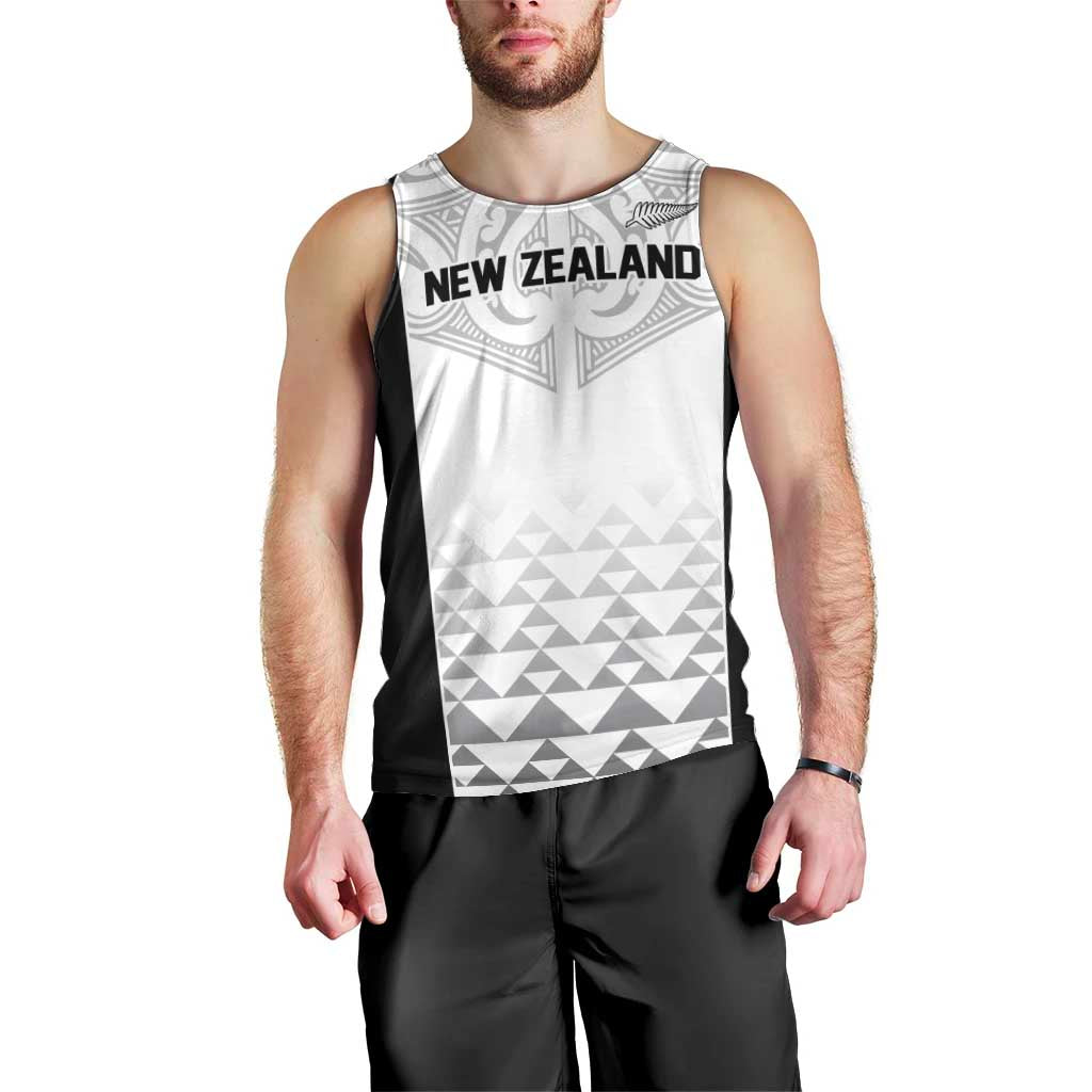 World Football 2026 New Zealand Custom Men Tank Top All White Fern Maori Tribal - Polynesian Pride