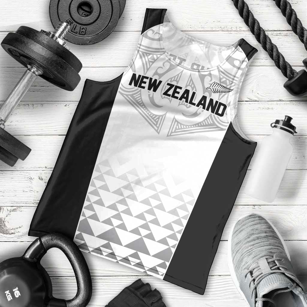 World Football 2026 New Zealand Custom Men Tank Top All White Fern Maori Tribal - Polynesian Pride