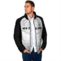 World Football 2026 New Zealand Custom Padded Jacket All White Fern Maori Tribal - Polynesian Pride