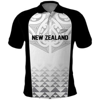 World Football 2026 New Zealand Custom Polo Shirt All White Fern Maori Tribal - Polynesian Pride