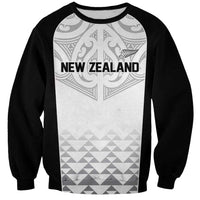 World Football 2026 New Zealand Custom Sweatshirt All White Fern Maori Tribal - Polynesian Pride