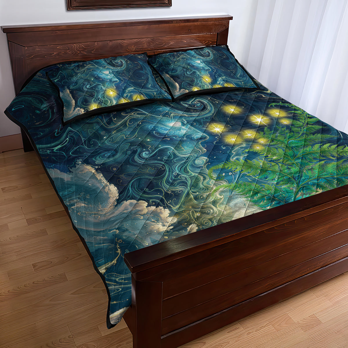 New Zealand Matariki Waipuna-a-rangi Quilt Bed Set He Roimata o Rangi
