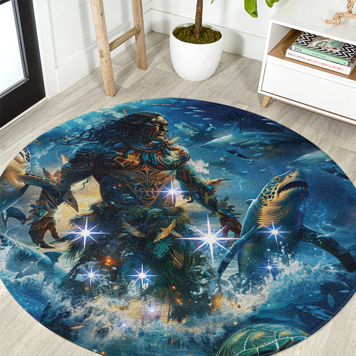 New Zealand Matariki Waita Round Carpet The Way Of The Water