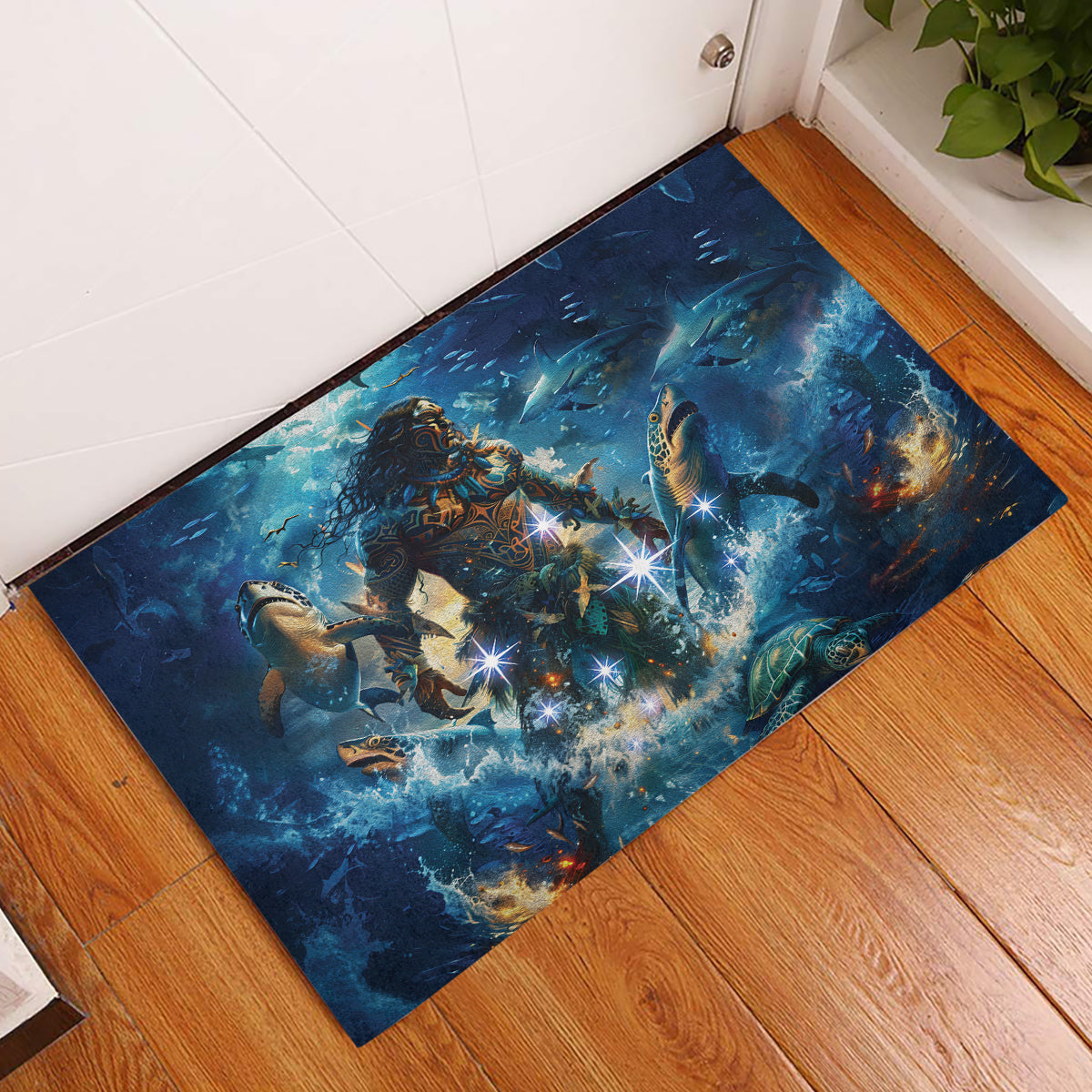 New Zealand Matariki Waita Rubber Doormat The Way Of The Water