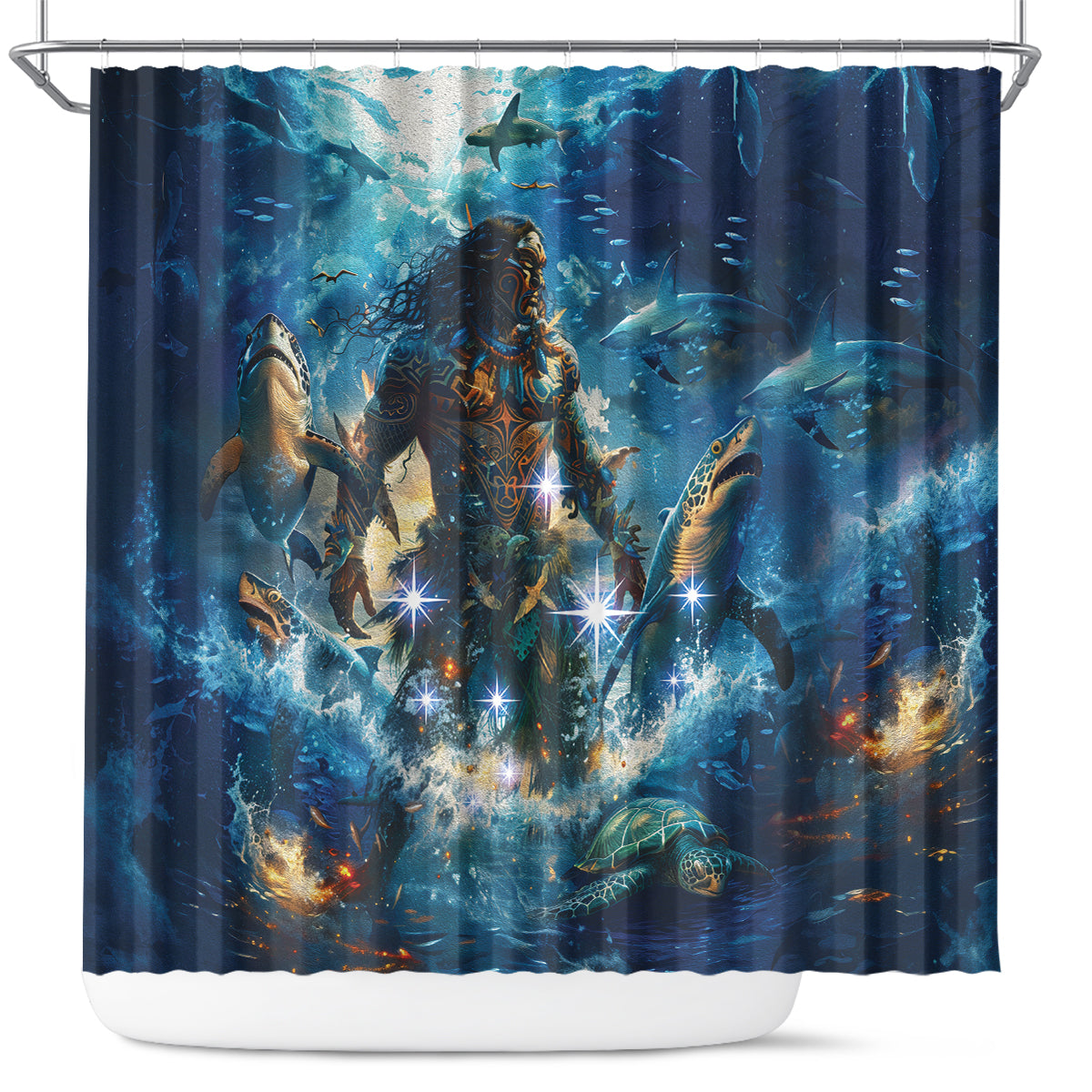 New Zealand Matariki Waita Shower Curtain The Way Of The Water