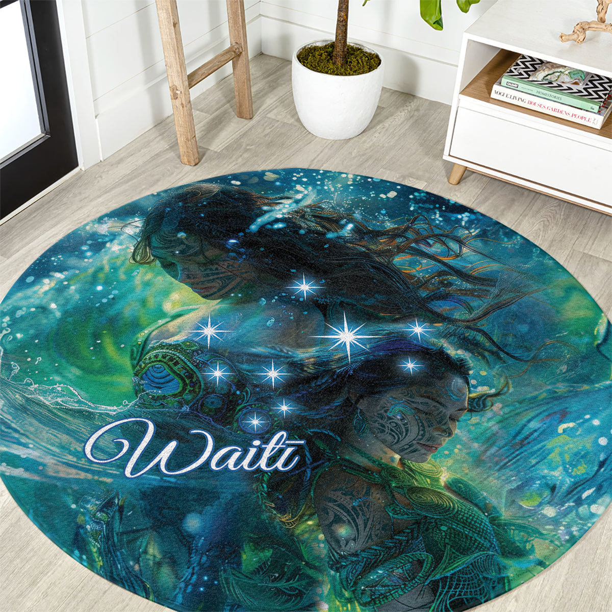 New Zealand Matariki Waiti Round Carpet The Beginnings Of Life