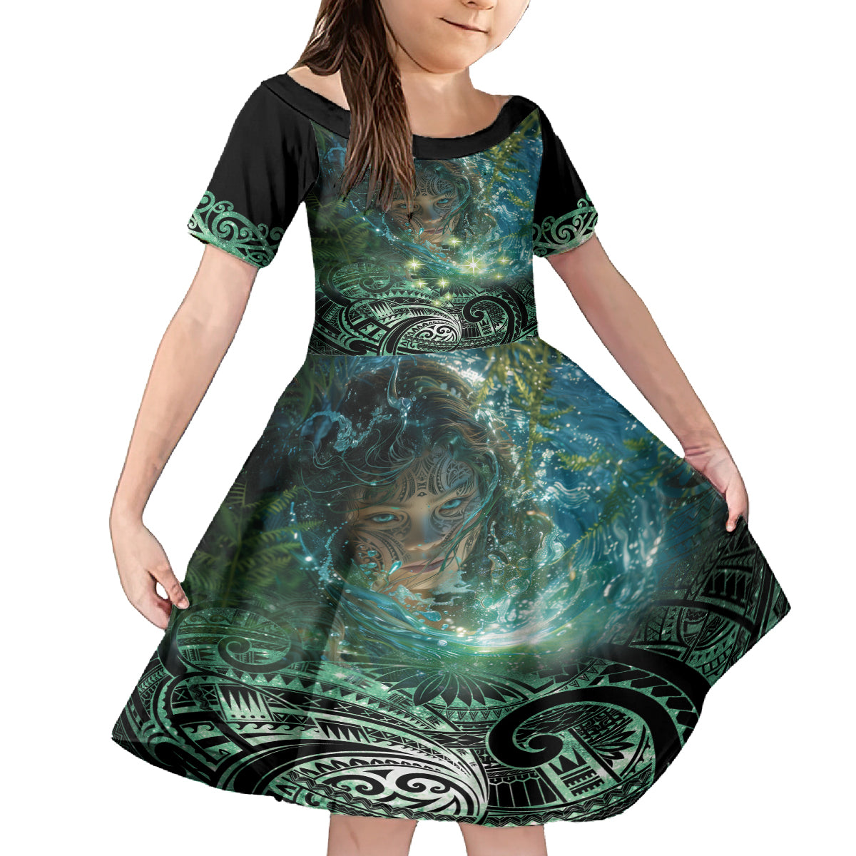 New Zealand Matariki Waiti Kid Short Sleeve Dress Waimāori and The Origin Of Life