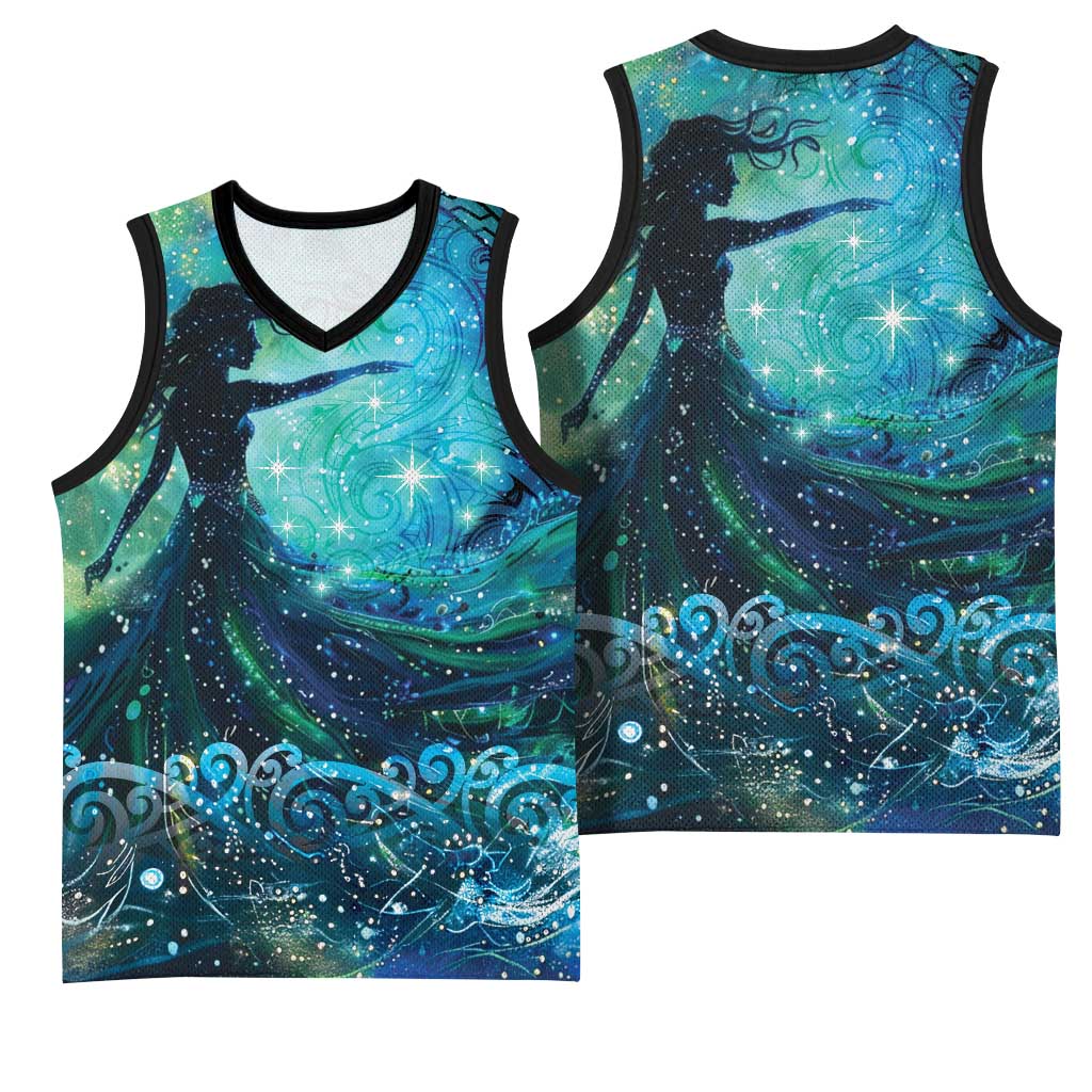 New Zealand Matariki Hiwa-i-te-rangi Basketball Jersey Titiro ki nga Whetu Wishing Star - Polynesian Pride