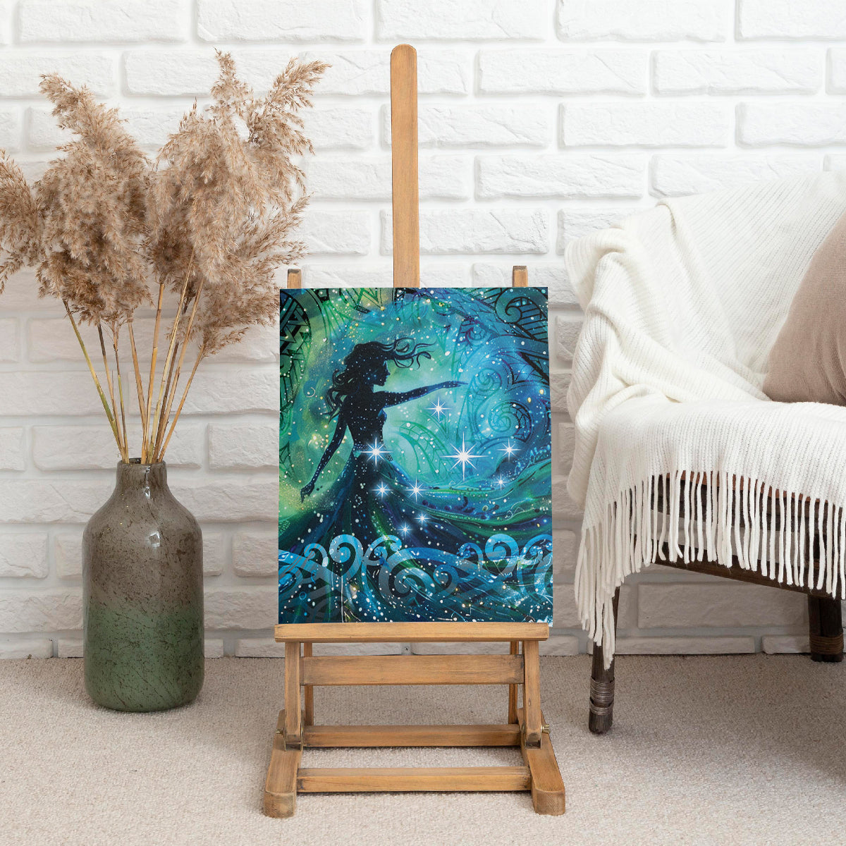 New Zealand Matariki Hiwa-i-te-rangi Canvas Wall Art Titiro ki nga Whetu Wishing Star